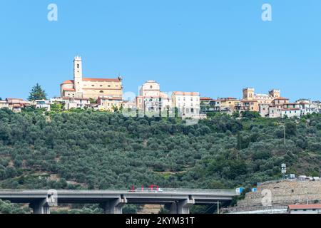 Landschaft von Castellaro ab Taggia Stockfoto