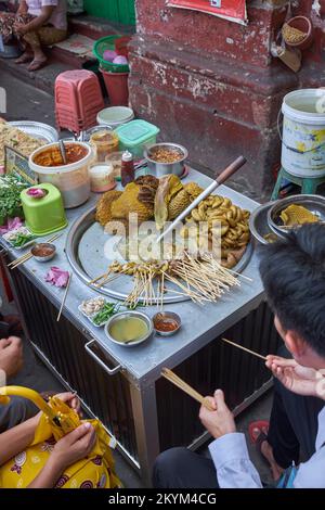 Schlachthof im Central Market Yangon Myanmar Stockfoto