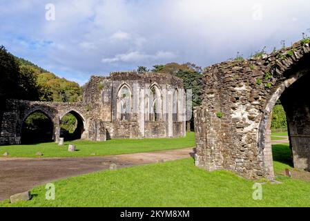 Die Überreste des Kapitelhauses der Zisterzienserabtei, Margam Country Park. Margam Country Park, Margam, Port Talbot, South Wales, Großbritannien - Stockfoto