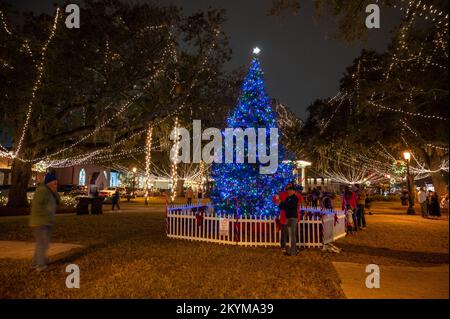 Weihnachtsfeier, St. Augustine, Florida, USA Stockfoto