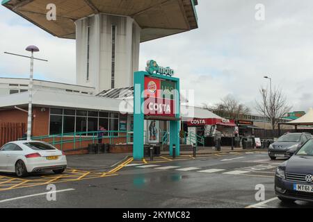 Travelodge & Moto Service Area, Autobahn M6, Northbound J32/33, White Carr Lane, Bay Horse, LA2 9DU Stockfoto