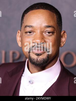 WESTWOOD, LOS ANGELES, KALIFORNIEN, USA - NOVEMBER 30: Der amerikanische Schauspieler will Smith trifft am 30. November 2022 auf der „Emancipation“ der Los Angeles Premiere von Apple Original Films im Regency Village Theatre in Westwood, Los Angeles, Kalifornien, USA ein. (Foto von Xavier Collin/Image Press Agency) Stockfoto