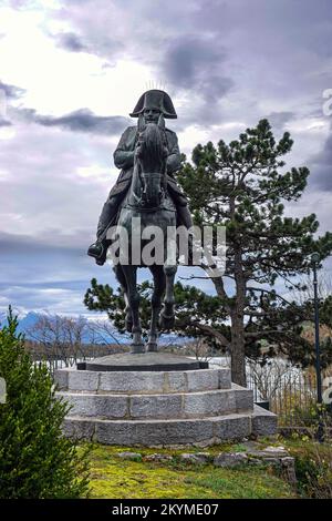 Große Bronzestatue von Napoleon Bonaparte auf dem Pferd, Stockfoto