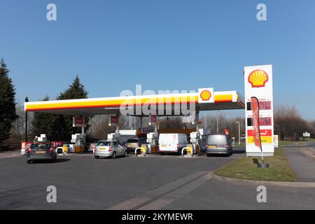 Shell Tankstelle, A194 Wardley, Whitemare Pool, Nr. Gateshead, NE10 8YB Stockfoto
