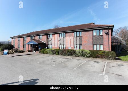 Travelodge & Burger King, B5013, Western Springs Road, Rugeley, WS15 2As Stockfoto