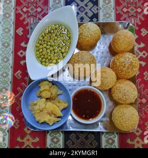 Panipuri, indische Küche in Bangkok, Thailand Stockfoto