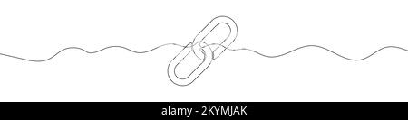 Kettensymbol im Zeichnungsstil „durchgehende Linie“. Linienart des Kettensymbols. Vektordarstellung. Abstrakter Hintergrund Stock Vektor