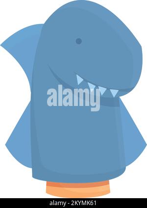 Ein Cartoon-Vektor mit Hai-Puppen-Symbol. Theatervorstellung. Bühnenkind Stock Vektor