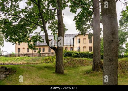 Konigstein ist eine riesige Festung im Südosten Deutschlands. Stockfoto