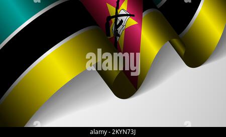 EPS10 Vektor Patriotischer Hintergrund mit der Flagge Mosambiks. Ein Element der Auswirkung für den Verwendungszweck, den Sie daraus machen möchten. Stock Vektor