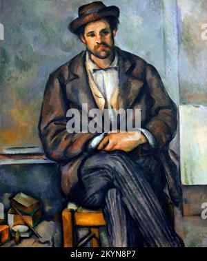 Sitting Peasant von Paul Cezanne (1839-1906), Öl auf Leinwand, c.1892-96 Stockfoto