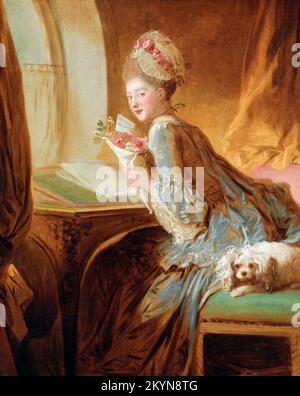 Der Liebesbrief von Jean-Honoré Fragonard (1732-1806), Öl auf Leinwand, Anfang 1770er Stockfoto