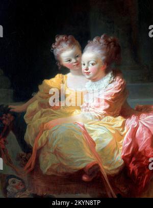 The Two Sisters von Jean-Honoré Fragonard (1732-1806), Öl auf Leinwand, c. 1769-1770 Stockfoto