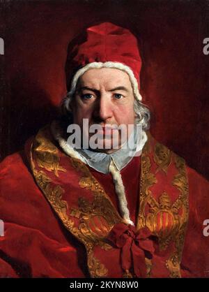 Papst Benedikt XIV (Prospero Lambertini, 1675-1758) des französischen Künstlers Pierre Subleyras (1699-1749), Öl auf Leinwand, 1746 Stockfoto