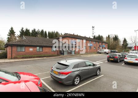 Travelodge/Moto Services, M80, Stirling Stockfoto