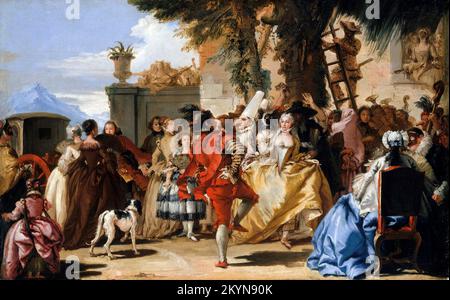 A Dance in the Country von Giovanni Battista Tiepolo (1696-1770), Öl auf Leinwand, c.1755 Stockfoto