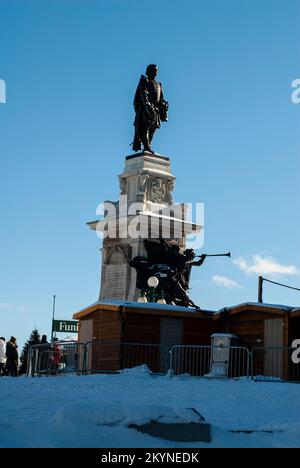 Statue von Samuel de Champlain in Quebec City Stockfoto