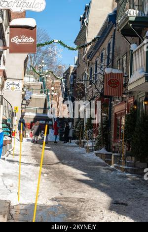 Le Petit Champlain in Quebec City Stockfoto