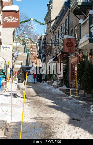 Le Petit Champlain in Quebec City Stockfoto