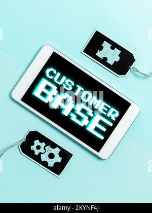 Konzeptionelle Überschrift Kundenbasis. Unternehmensübersicht ermutigen Sie Kunden, Ihre Marke zu kaufen Stockfoto