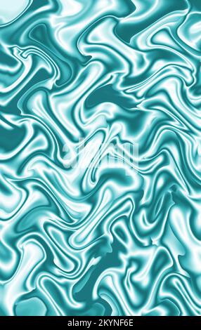 Abbildung: Blaublauer Farbverlauf mit 3D wellenförmigem satiniertem Stoff. Künstlerische Textur Stockfoto