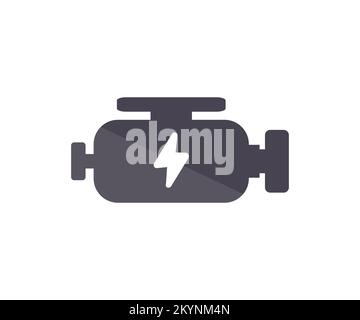 Motorwarnung prüfen, Motorsymbol Logo-Design prüfen. Motorreparaturservice, Vektordesign und Illustration für Kfz-Techniker. Stock Vektor