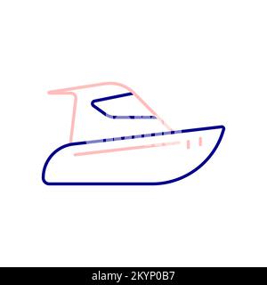 Electric Boat Icon, genießen Sie den Rand des Ozeans oder den See mit einem kleinen Boot. Stock Vektor