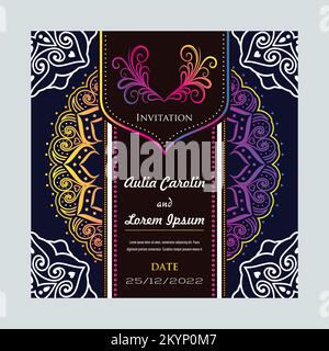 Vorlage für kreative Einladungskarte 2022 mit Farbverlauf auf weißem Hintergrund Stock Vektor