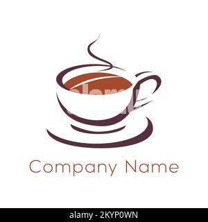 Kreatives Logo für Teetassen auf weißem Hintergrund Stock Vektor