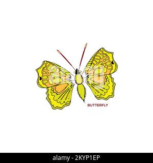 Kreatives Schmetterlings-Logo auf weißem Hintergrund Stock Vektor