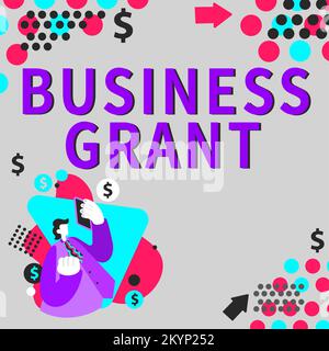 Konzeptdarstellung - Unternehmenszuschuss. Mit den Arbeitsstrategien des Geschäftskonzepts werden Ziele erreicht Stockfoto