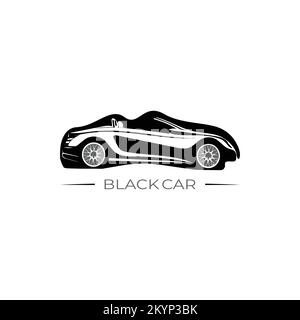 Schwarzes Auto-Logo mit weißem Hintergrund Stock Vektor