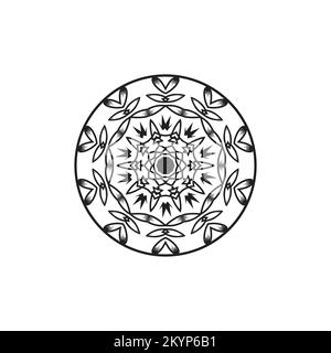 Kreatives rundes Mandala-Vektorsymbol auf weißem Hintergrund Stock Vektor