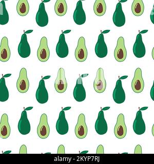 Vector Avocado Nahtloses Muster Stock Vektor