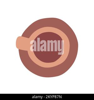 Tasse Kaffee, obere Ansicht, Vektorabbildung Stock Vektor