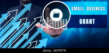 Konzeptionelle Darstellung des Zuschusses für kleine Unternehmen. Geschäftsidee ein Privatunternehmen, das für seine begrenzte Größe bekannt ist Stockfoto