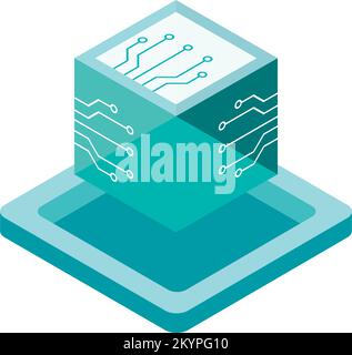 Isometrische KI-Technologie Stock Vektor
