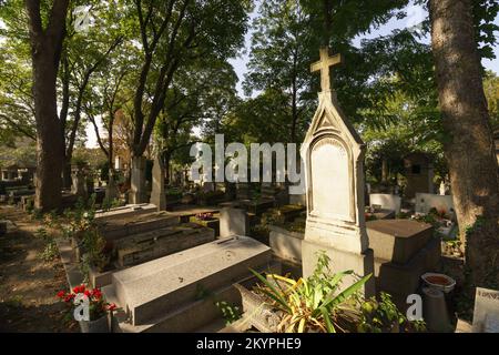 Ein Blick auf den Friedhof Père Lachaise, der größte Friedhof in der Stadt Paris Stockfoto