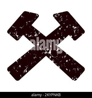 Symbol für Grunge Hammer isoliert auf weißem Hintergrund Stock Vektor