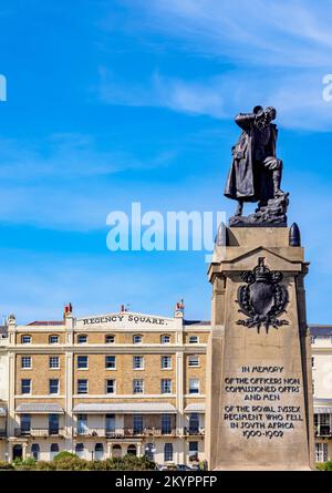 Boer war Memorial and Regency Square, Brighton, City of Brighton and Hove, East Sussex, England, Großbritannien Stockfoto