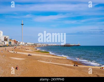 Hove Beach, City of Brighton and Hove, East Sussex, England, Vereinigtes Königreich Stockfoto