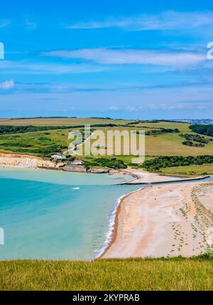 Cuckmere Haven, Elevated View, East Sussex, England, Großbritannien Stockfoto