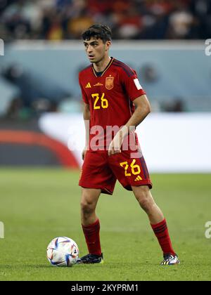 Ar-Rayyan, Katar. 1. Dezember 2022, Pedri von Spanien beim FIFA-Weltmeisterschaftsspiel Katar 2022 Gruppe E zwischen Japan und Spanien im Khalifa International Stadion am 1. Dezember 2022 in Ar-Rayyan, Katar. AP | niederländische Höhe | MAURICE AUS STEIN Stockfoto
