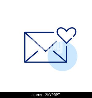 E-Mail zu Favoriten hinzufügen. Pixelgenaue, bearbeitbare Konturlinie Stock Vektor