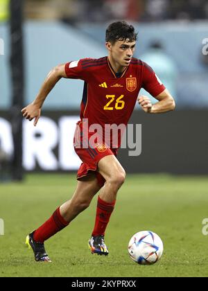 Ar-Rayyan, Katar. 1. Dezember 2022, Pedri von Spanien beim FIFA-Weltmeisterschaftsspiel Katar 2022 Gruppe E zwischen Japan und Spanien im Khalifa International Stadion am 1. Dezember 2022 in Ar-Rayyan, Katar. AP | niederländische Höhe | MAURICE AUS STEIN Stockfoto