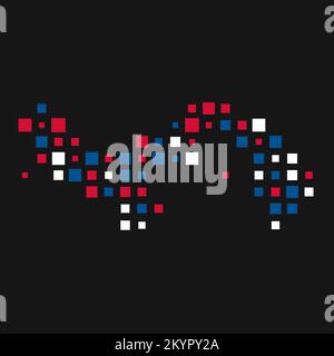 Panama Silhouette verpixelte generative Musterdarstellung Stock Vektor