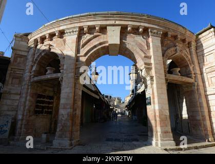 Suk Aftimos in der Muristan im christlichen Viertel in der Altstadt von Jerusalem. Stockfoto