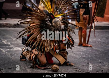 Danza de Indios: Zusammenkunft der einheimischen Stämme in San Miguel de Allende, Mexiko Stockfoto