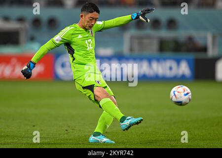 Ar Rayyan, Katar. 01.. Dezember 2022. Shuichi GONDA aus Japan zwischen Japan und Spanien im Khalifa International Stadium in Ar Rayyan, Katar, am 1. Dezember 2022 (Foto: Andrew Surma/Credit: SIPA USA/Alamy Live News Stockfoto