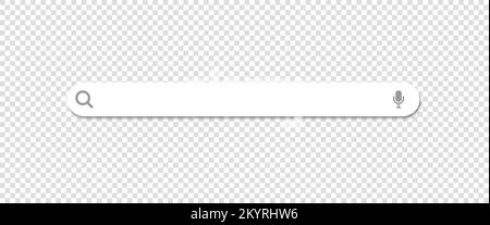 Suchleiste für ui. Vektorsymbole der Suchleiste in flacher Konstruktion, isoliert auf transparentem Hintergrund. Vektordarstellung Stock Vektor